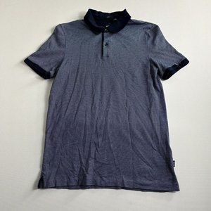 HUGO BOSS PENROSE 28 MEN SIZE L SLIM FIT POLO SHIRTS DARK BLUE WHITE‎ 50436325